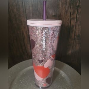 Starbucks Glitter Hearts Valentine's Day Tumbler